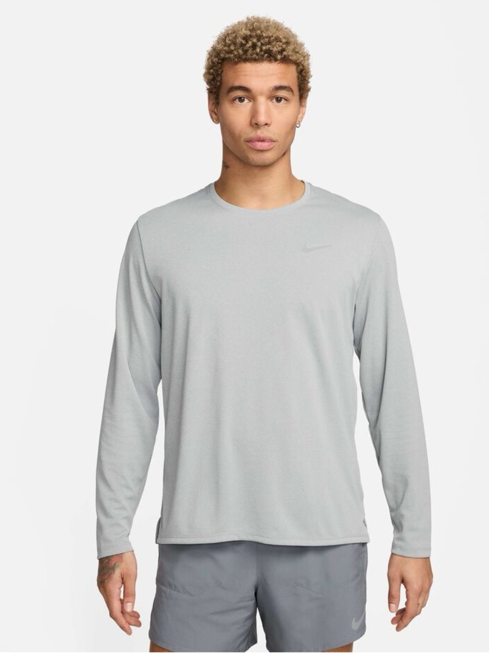 Nike Miler Dri-FIT UV Long Sleeve Running Shirt Men XL Gray NWT